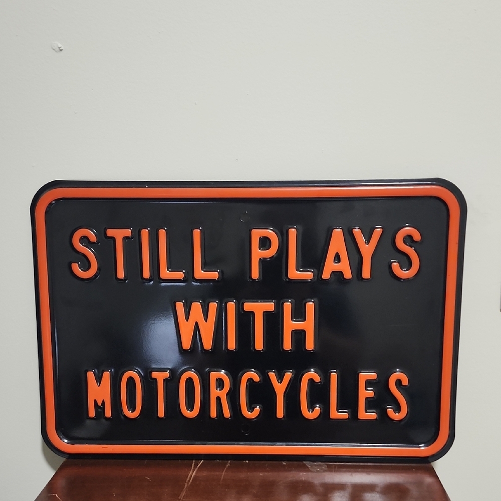 Black And Orange Motorcycle Sign Great Quality
